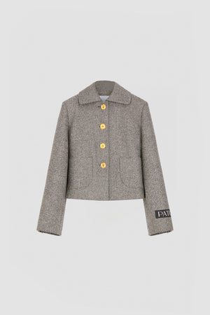 Kurze Jacke aus strukturierter Wolle