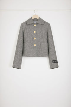 Short jacket in textured wool