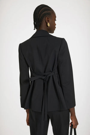 Veste ceinturée en laine technique