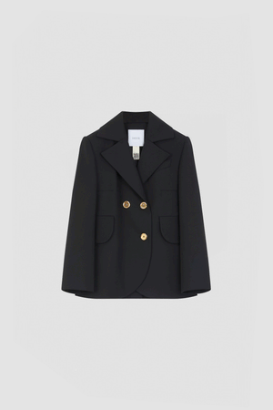 Belted tailored jacket in sustainable technical wool