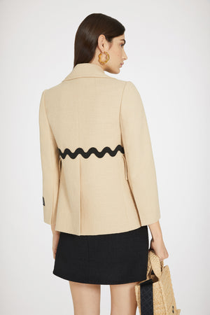 Veste en tweed de coton à galon ondulé