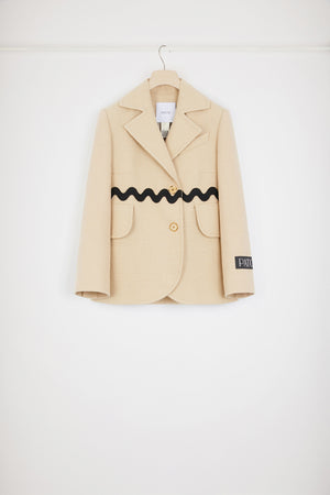 Veste en tweed de coton à galon ondulé