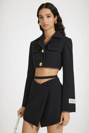 Kurze Jacke aus Wollkrepp