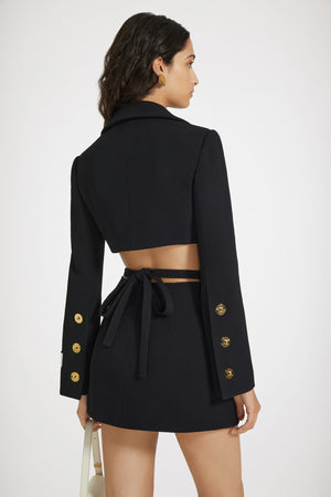 Kurze Jacke aus Wollkrepp