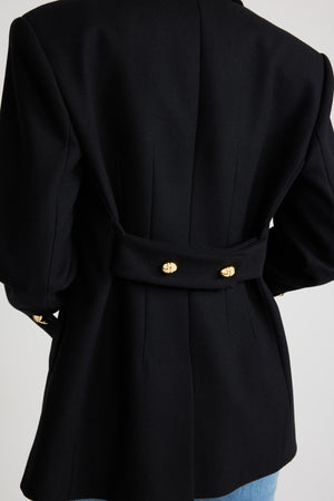 Veste ample ceinturée en laine et cachemire éco-responsable