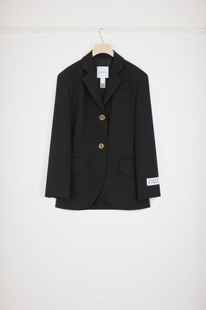 Relaxed belted jacket in technical wool