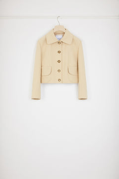 Short tailored jacket in cotton tweed