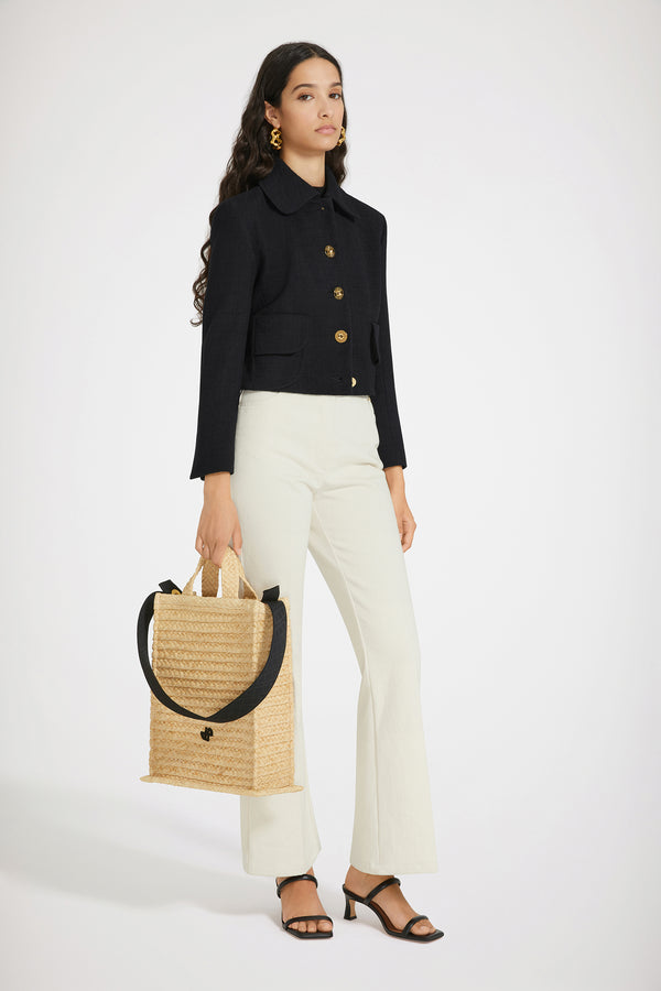 Patou - Short tailored jacket in cotton tweed