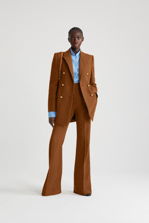 Giacca doppiopetto in tweed di lana ecosostenibile e cotone bio