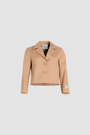 Short tailored jacket in organic cotton twill