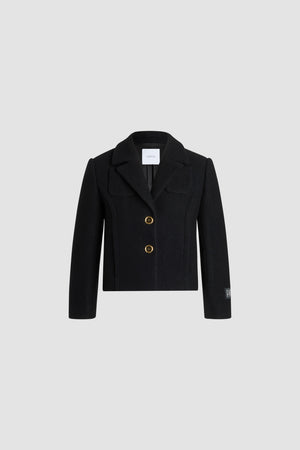 Veste ajustée courte en laine bouillie