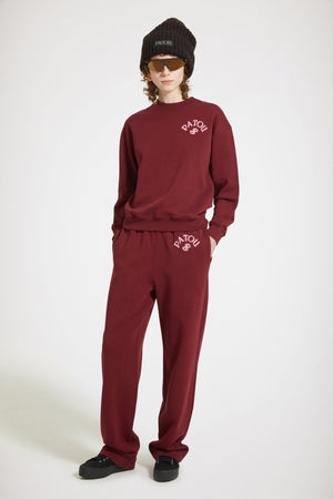 Bouclette embroidery tracksuit trousers in organic cotton