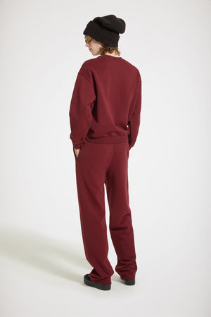 Bouclette embroidery tracksuit trousers in organic cotton