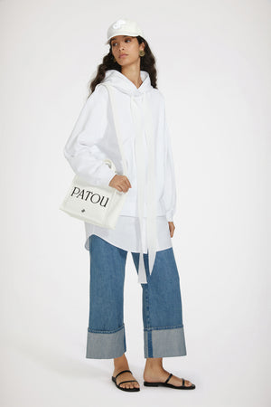 Trompe l'oeil hoodie dress in organic cotton