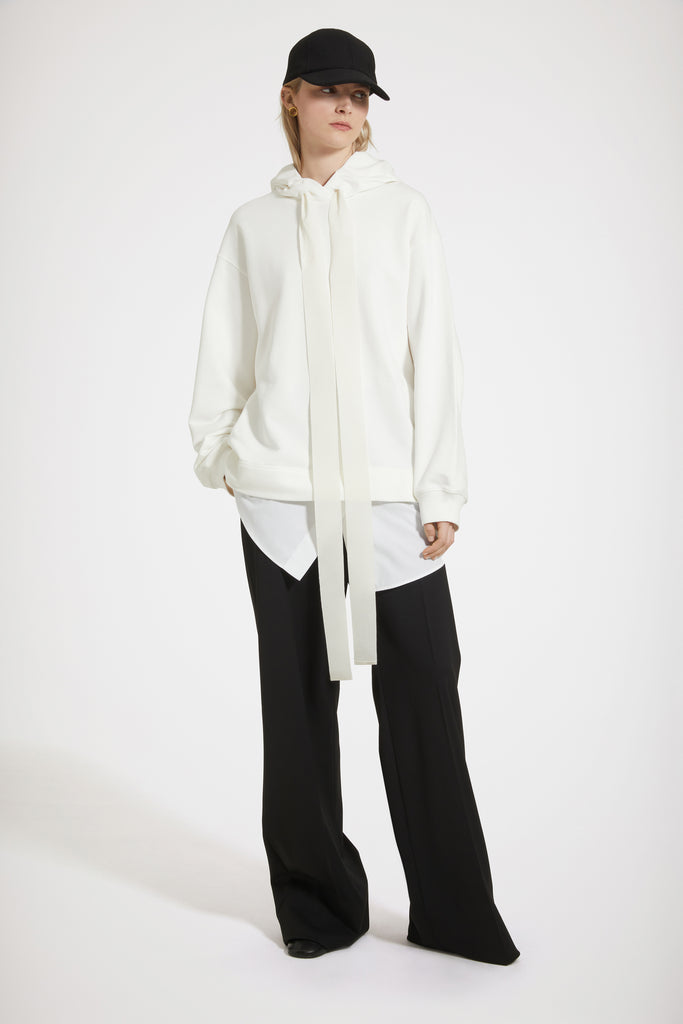TROMPE L'OEIL ZIP HOODIE KNIT / BLK