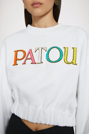Patou cropped sweatshirt in organic cotton