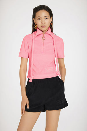 Half-zip polo shirt in organic cotton terry