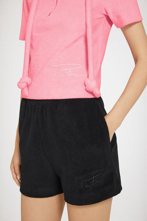 Half-zip polo shirt in organic cotton terry