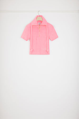 Half-zip polo shirt in organic cotton terry