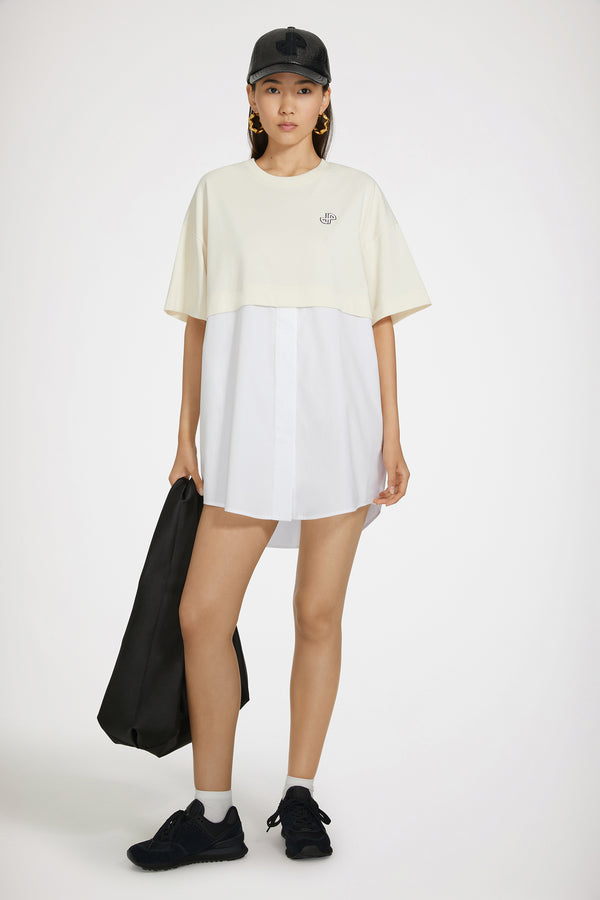 Patou - Hybrid t-shirt dress in organic cotton