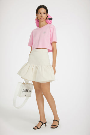 Embellished Patou cropped t-shirt in organic cotton