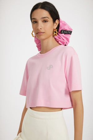 Embellished Patou cropped t-shirt in organic cotton