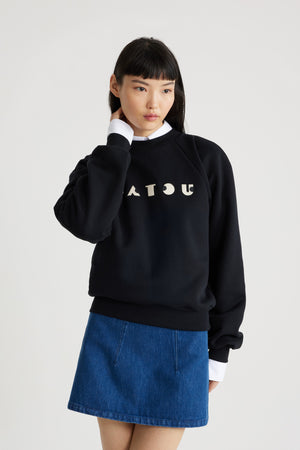 Besticktes Art déco Patou Sweatshirt aus Bio-Baumwolle