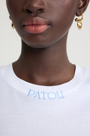 Patou logo embroidered t-shirt in organic cotton