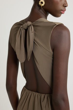 Open back dress in stretch jersey