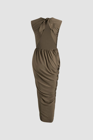 Open back dress in stretch jersey