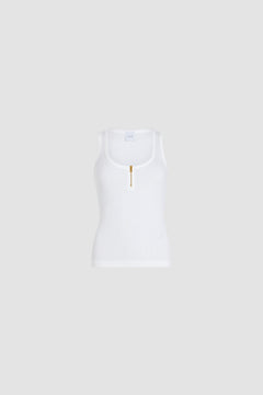 Scoop neck tank in ribbed organic cotton blend