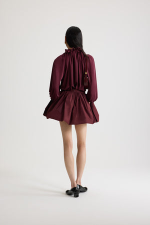Iconic drawstring top in satin jersey