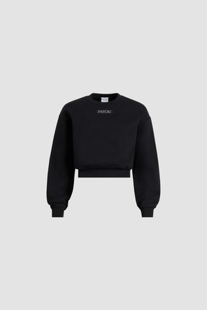 Patou logo label sweatshirt in organic cotton fleece