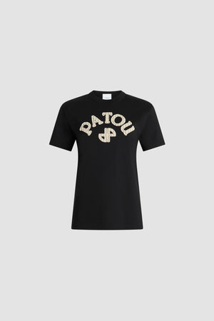 T-shirt en coton bio avec logo Patou et monogramme JP en popeline