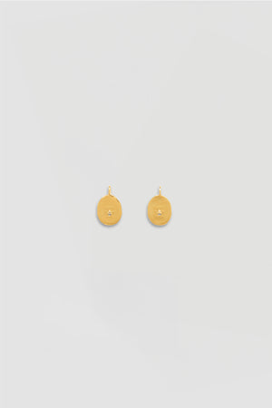 Small face brass earrings