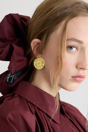 Boucles d'oreilles pièce à clip en laiton doré