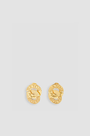 Double coin earrings in gold-plated brass