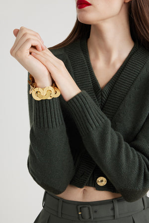 Coin bracelet in gold-plated brass
