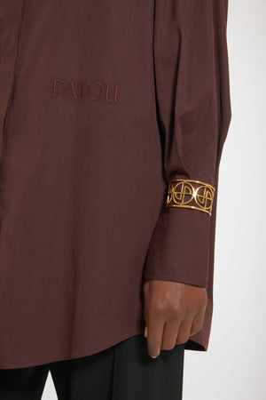 JP cuff in gold-plated brass