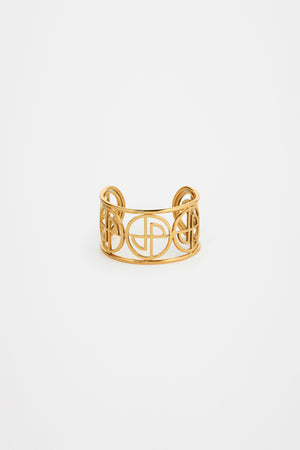 JP cuff in gold-plated brass