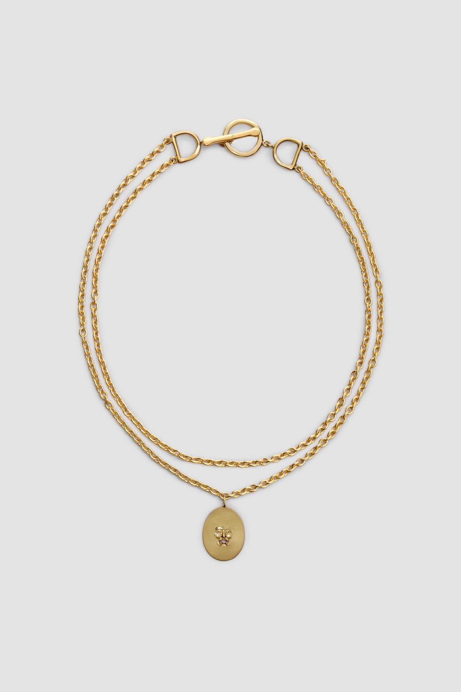 Patou - Bocca charm necklace in gold-plated brass - Gold - Truth be told, we have a little Bocca obsession.Gold-plated necklace. Double chain necklace. Oval pendant with cut-outs inspired by the iconic Bocca della Verità. Clasp fastening.