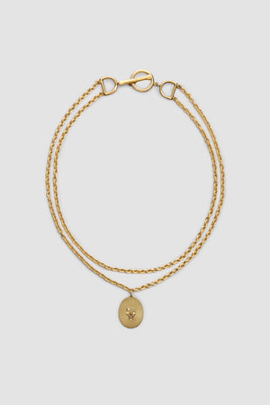 Bocca charm necklace in gold-plated brass