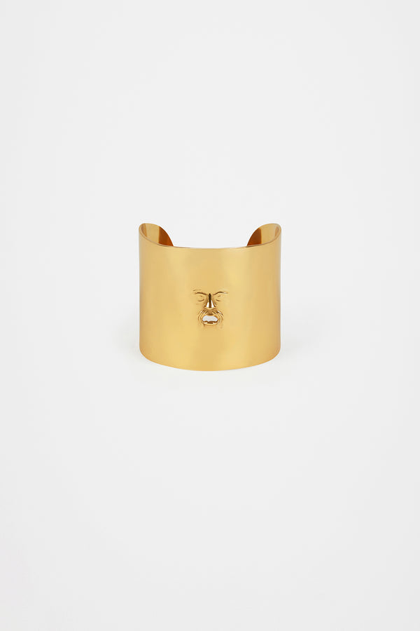 Patou - Bocca cuff in gold-plated brass