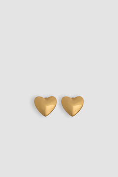 Heart clip-on earrings in gold-plated brass