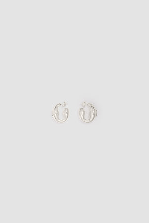 シルバープレーテッドブラス シグネット ピアス