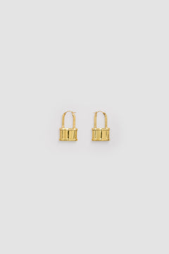 Petites boucles d’oreilles cadenas en laiton doré