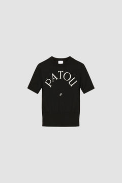 Patou jacquard knit top in eco-friendly cotton blend