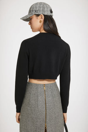 Pull court en laine et cachemire