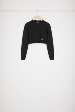 Pull court en laine et cachemire