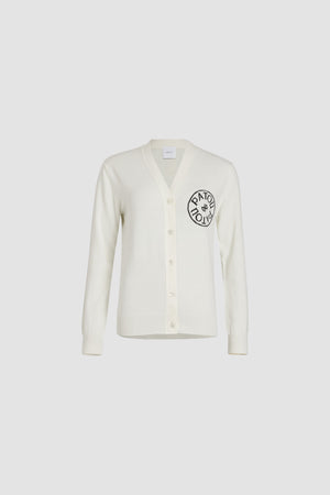 Patou stamp cardigan in wool and cashmere